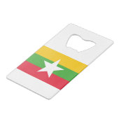 Myanmar Flag Creditkaart Flessenopener (Achterkant Gekanteld)