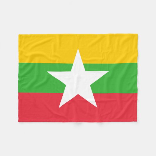 Myanmar Flag Fleece Deken (Voorkant (Horizontaal))