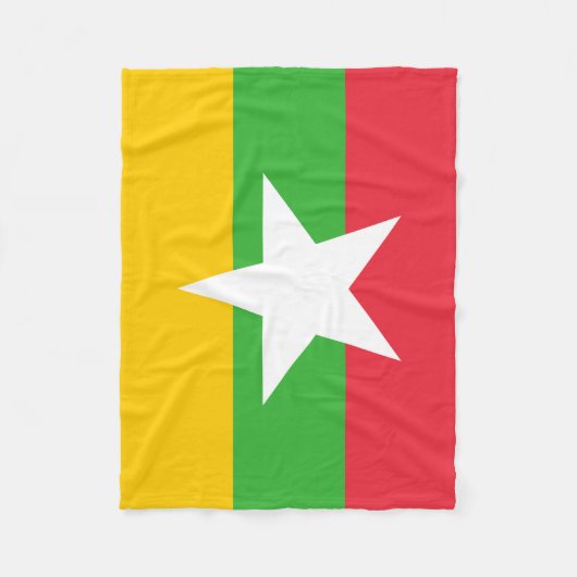 Myanmar Flag Fleece Deken (Voorkant)