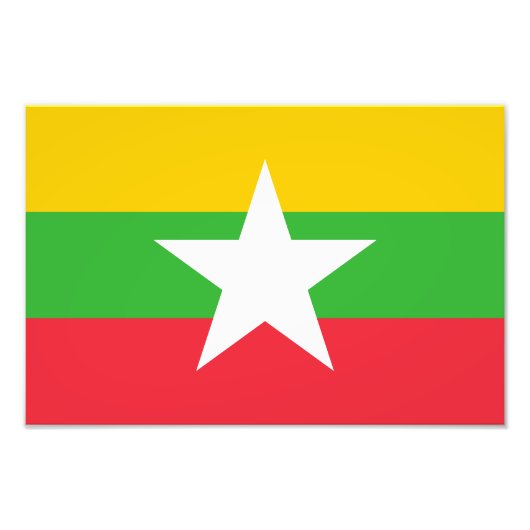 Myanmar Flag Foto Afdruk (Voorkant)