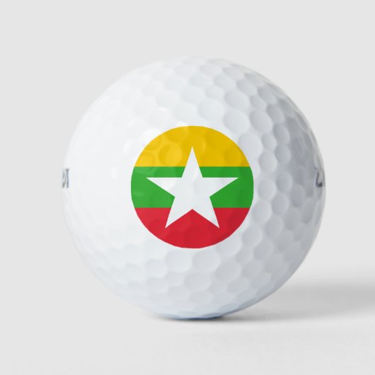 Myanmar Flag Golfballen (Voorkant)