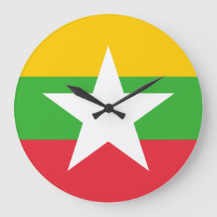 Myanmar Flag Grote Klok