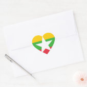 Myanmar Flag Hart Sticker (Envelop)
