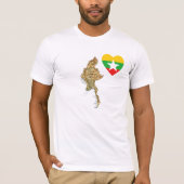 Myanmar Flag Heart en Map T-Shirt (Voorkant)