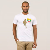 Myanmar Flag Heart en Map T-Shirt (Voorkant volledig)
