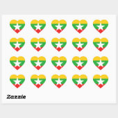 Myanmar Flag Heart Sticker (Vel)