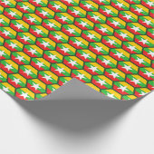 Myanmar Flag Honeycomb Wrapping Paper Cadeaupapier (Hoek)