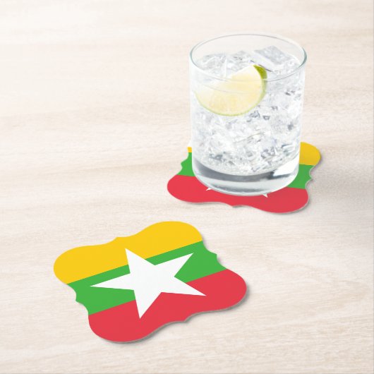 Myanmar Flag Kartonnen Onderzetters (Insitu)