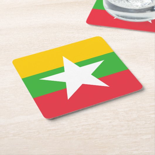 Myanmar Flag Kartonnen Onderzetters (Schuin)