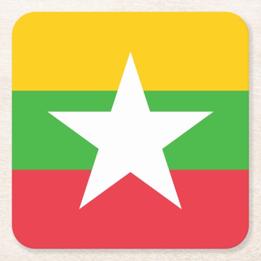 Myanmar Flag Kartonnen Onderzetters (Voorkant)