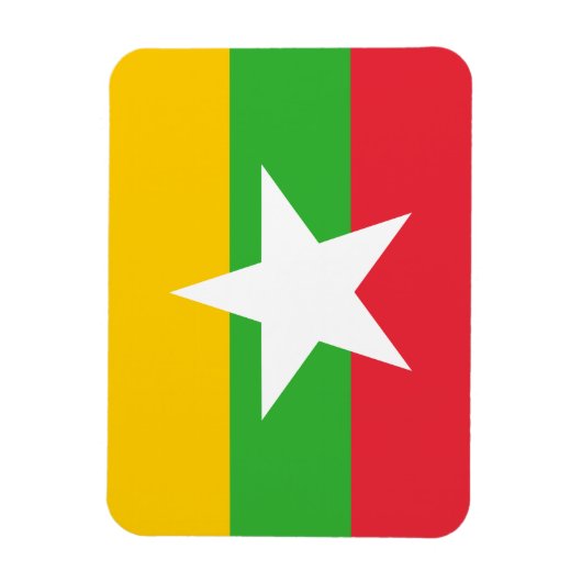 Myanmar Flag Magneet (Verticaal)