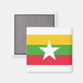 Myanmar Flag Magneet (Voorkant / Achterkant)