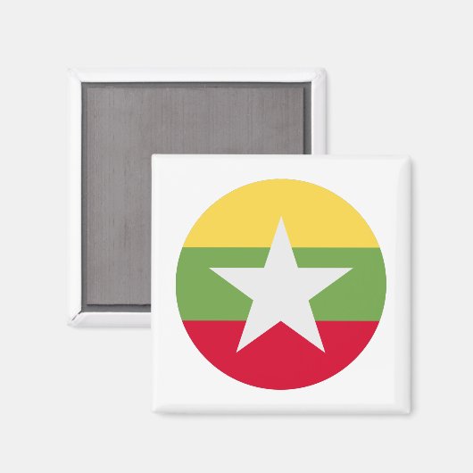 Myanmar Flag Magneet (Voorkant / Achterkant)