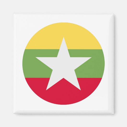 Myanmar Flag Magneet (Voorkant)