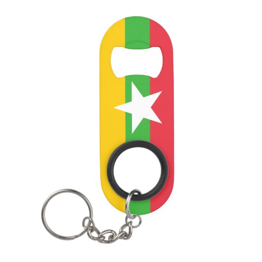 Myanmar Flag Mini Flessenopener (Voorkant)