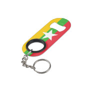 Myanmar Flag Mini Flessenopener (Achterkant Gekanteld)