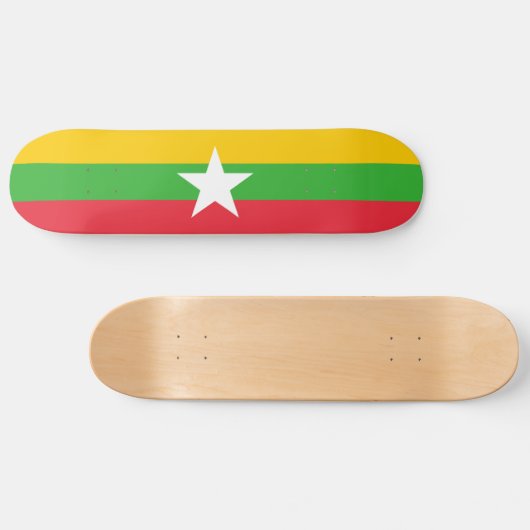 Myanmar Flag Persoonlijk Skateboard (Horizontaal)