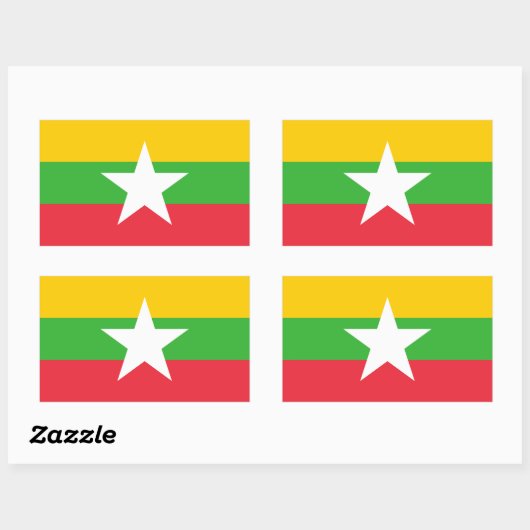 Myanmar Flag Rechthoekige Sticker (Vel)