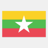 Myanmar Flag Rechthoekige Sticker (Voorkant)