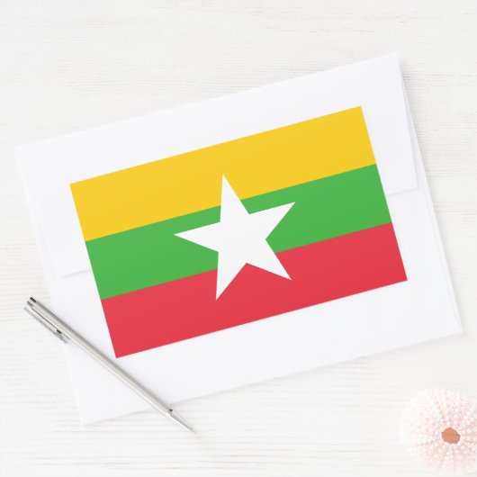 Myanmar Flag Rechthoekige Sticker (Envelop)