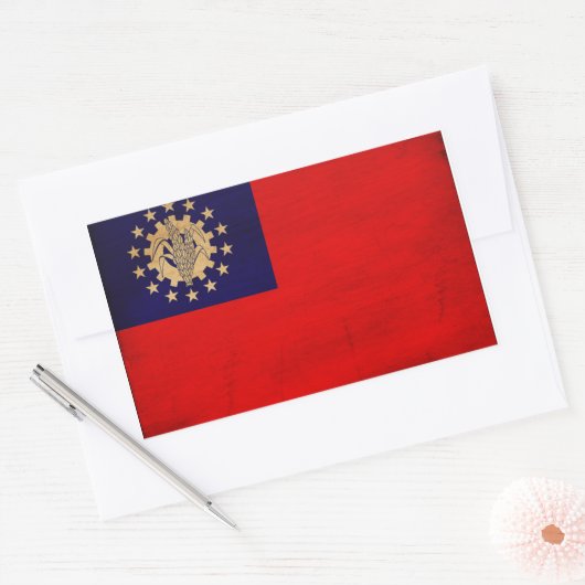 Myanmar Flag Rechthoekige Sticker (Envelop)