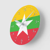 Myanmar Flag Ronde Klok (Hoek)