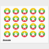 Myanmar Flag Ronde Sticker (Vel)