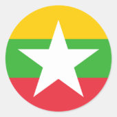 Myanmar Flag Ronde Sticker (Voorkant)