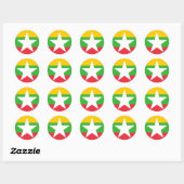 Myanmar Flag Ronde Sticker (Vel)