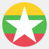 Myanmar Flag Ronde Sticker (Voorkant)