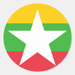 Myanmar Flag Ronde Sticker