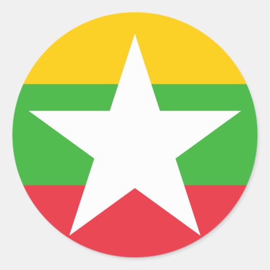 Myanmar Flag Ronde Sticker (Voorkant)