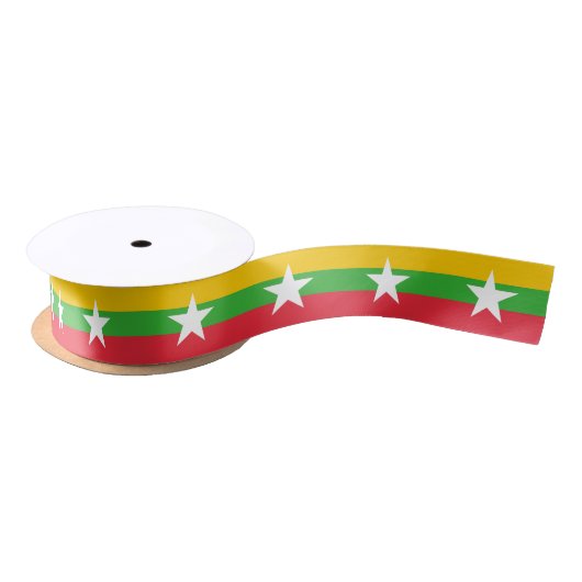 Myanmar Flag Satijnen Lint (Spoel)