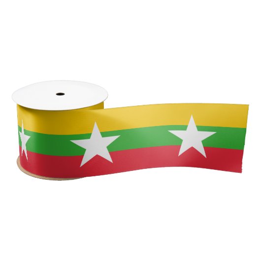 Myanmar Flag Satijnen Lint (Spoel)