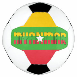 Myanmar Flag Schattig Patriotic Voetbal