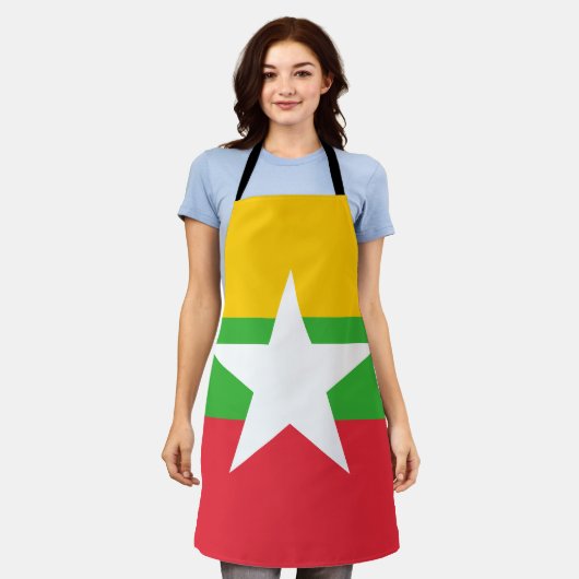 Myanmar Flag Schort (Gedragen)