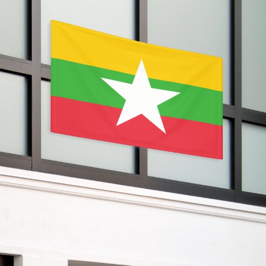 Myanmar Flag Spandoek (Buitenkant Gebouw)