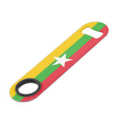 Myanmar Flag Speed Flessenopener (Voorkant Gekanteld)