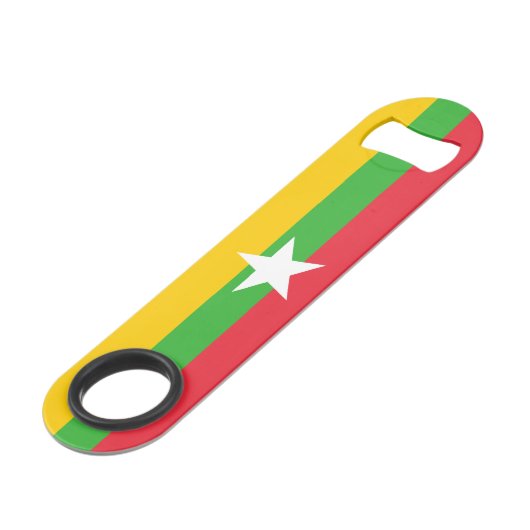 Myanmar Flag Speed Flessenopener (Voorkant Gekanteld)