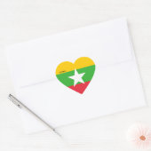 Myanmar Flag Splendid Patriotic Hart Sticker (Envelop)