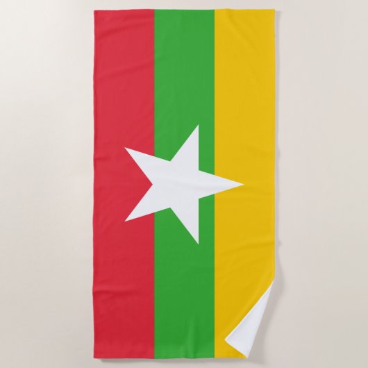 Myanmar Flag Strandlaken (Voorkant)