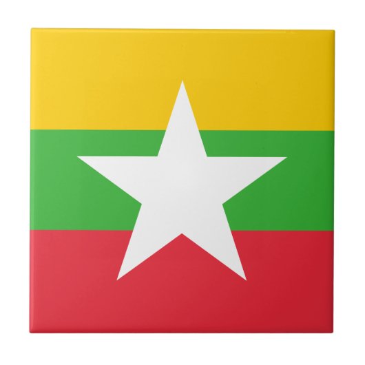 Myanmar Flag Tegeltje (Voorkant)
