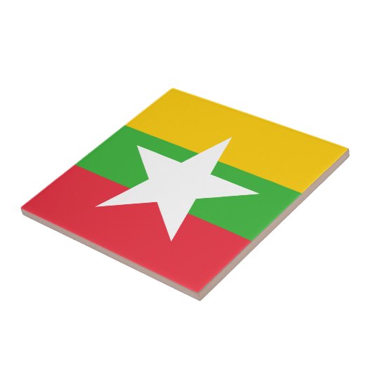 Myanmar Flag Tegeltje (Zijkant)