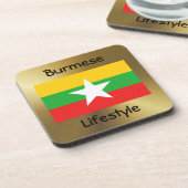 Myanmar Flag+Text Onderzetter (Linkerzijde)
