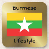 Myanmar Flag+Text Onderzetter (Voorkant)