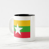 Myanmar Flag Tweekleurige Koffiemok (Voorkant links)