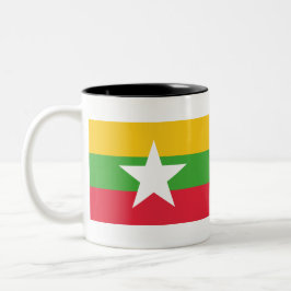 Myanmar Flag Tweekleurige Koffiemok