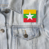 Myanmar Flag Vierkante Button 5,1 Cm (In situ)