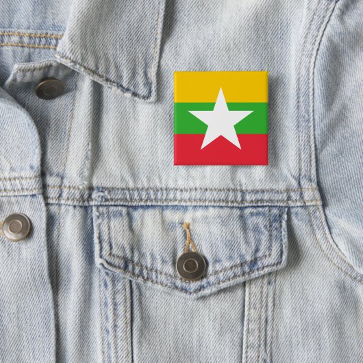 Myanmar Flag Vierkante Button 5,1 Cm (In situ)