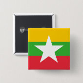 Myanmar Flag Vierkante Button 5,1 Cm (Voorkant /achterkant)